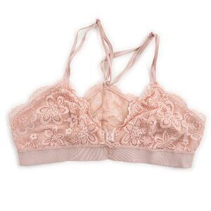 AERIE light pink floral lace strappy bralette size M